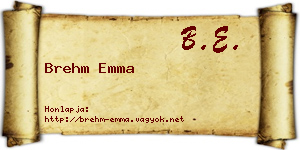 Brehm Emma névjegykártya